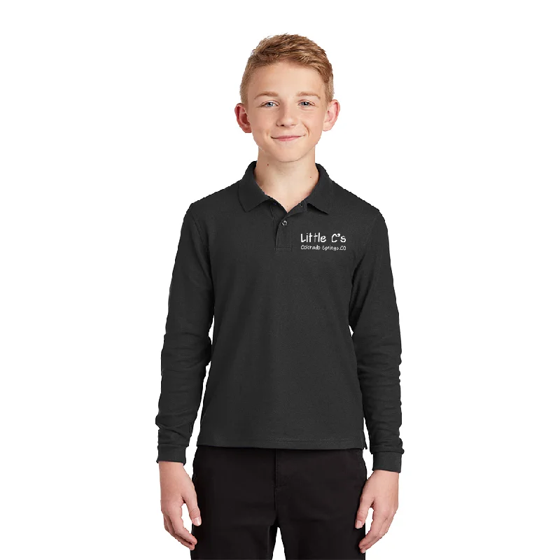 Men's UV - protected polo shirts for outdoor gardening#Port Authority Youth Silk Touch Long Sleeve Polo, Full Color Men's UV - protected polo shirts for outdoor gardening#Port Authority Youth Silk Touch Long Sleeve Polo, Full Color
