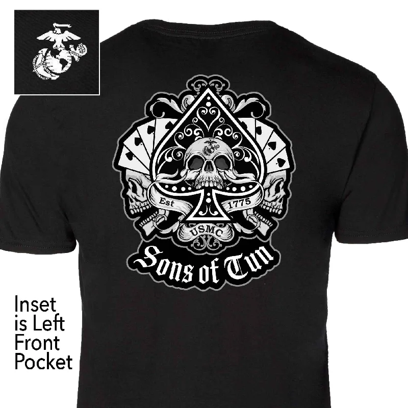 Men's button - front t - shirts with a unique artistic printSons of Tun Spade Back With Front Pocket T-shirt Men's button - front t - shirts with a unique artistic printSons of Tun Spade Back With Front Pocket T-shirt