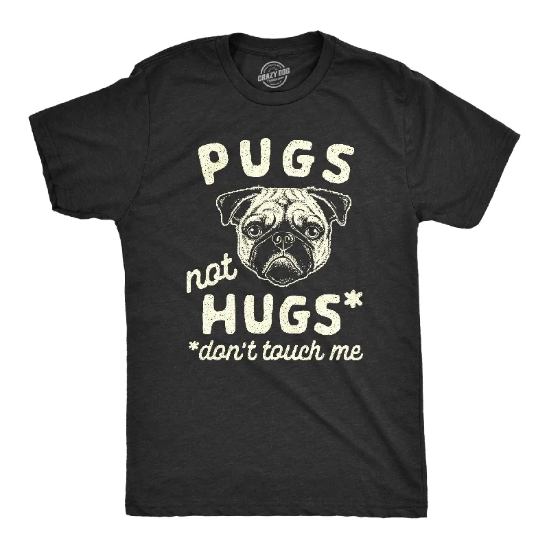 Men's thermal t - shirts with a high - neck design for cold weatherPugs Not Hugs Coronavirus Men's T Shirt Men's thermal t - shirts with a high - neck design for cold weatherPugs Not Hugs Coronavirus Men's T Shirt