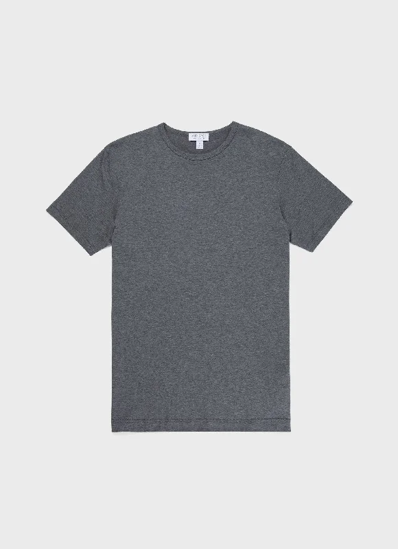Men's button - front t - shirts with a unique artistic printMen's Classic T-shirt in Charcoal Melange Men's button - front t - shirts with a unique artistic printMen's Classic T-shirt in Charcoal Melange
