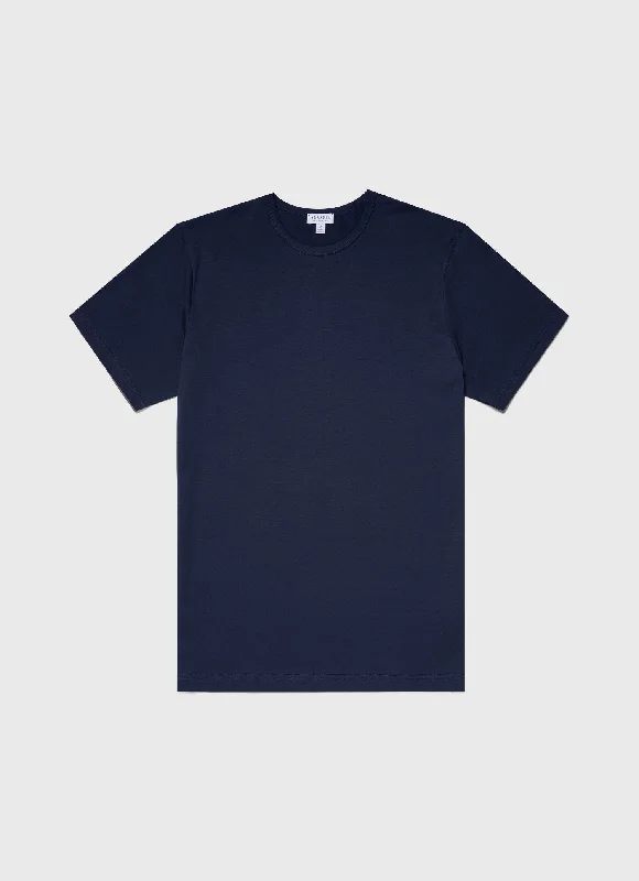 Men's button - front t - shirts with a unique artistic printMen's Classic T-shirt in Navy Men's button - front t - shirts with a unique artistic printMen's Classic T-shirt in Navy