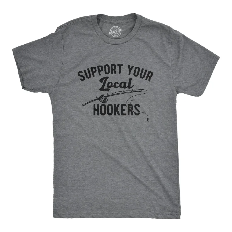Men's short - sleeve linen t - shirts for summer beach outingsSupport Your Local Hookers Men's T Shirt Men's short - sleeve linen t - shirts for summer beach outingsSupport Your Local Hookers Men's T Shirt