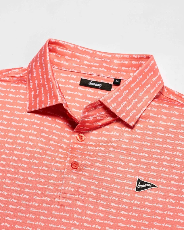 Men's reversible polo shirts with two different looksThe Have a Day Peach Polo