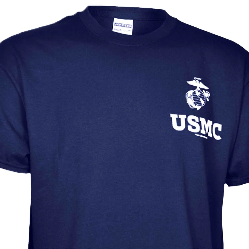 Men's long - sleeve henley t - shirts with button - down placketsUSMC With EGA T-shirt Men's long - sleeve henley t - shirts with button - down placketsUSMC With EGA T-shirt