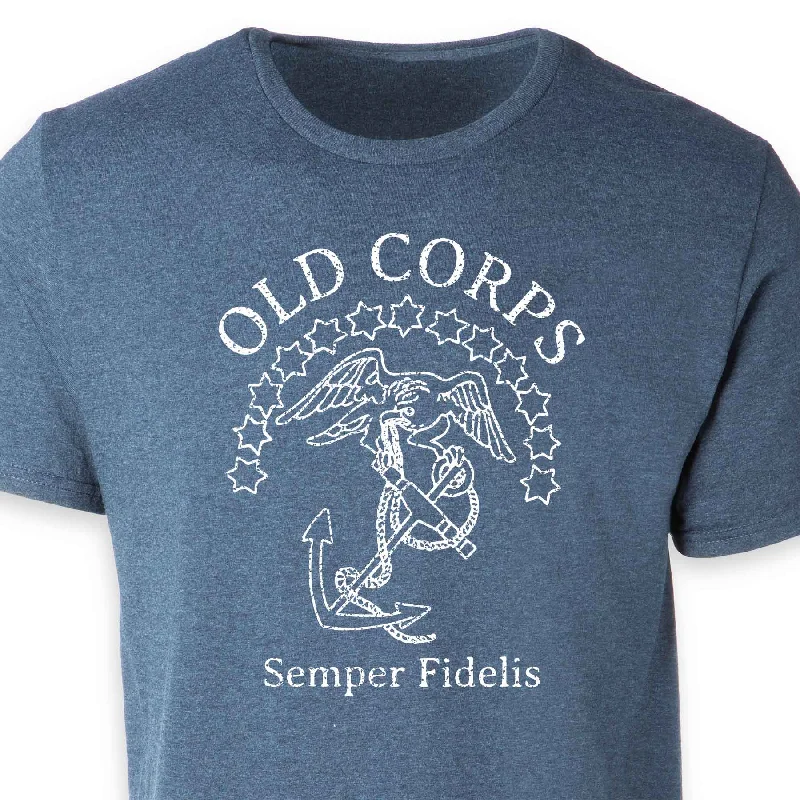 Men's slim - fit graphic t - shirts with vintage rock band printsOld Corps Heathered T-shirt Men's slim - fit graphic t - shirts with vintage rock band printsOld Corps Heathered T-shirt