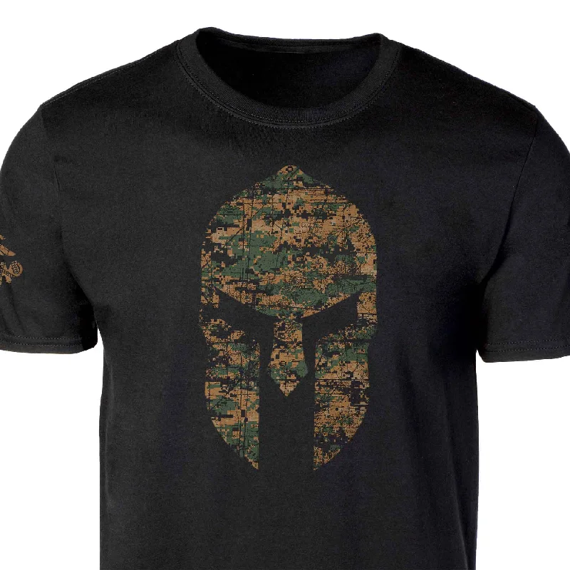 Men's ribbed t - shirts with a textured finish for added styleUSMC Marpat Camo Spartan Helmet T-shirt Men's ribbed t - shirts with a textured finish for added styleUSMC Marpat Camo Spartan Helmet T-shirt