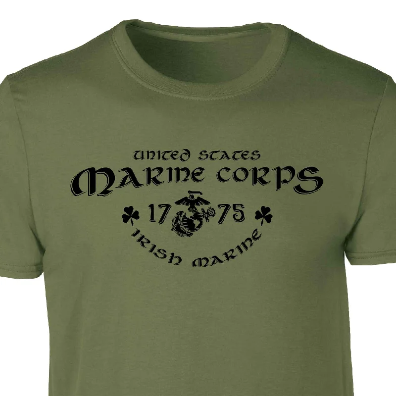 Men's slim - fit graphic t - shirts with vintage rock band printsIrish Marine T-shirt Men's slim - fit graphic t - shirts with vintage rock band printsIrish Marine T-shirt