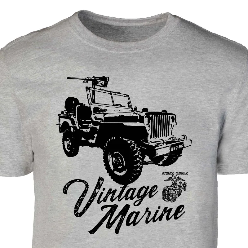 Men's moisture - wicking athletic t - shirts for intense workoutsVintage Marine Jeep Full Front T-shirt Men's moisture - wicking athletic t - shirts for intense workoutsVintage Marine Jeep Full Front T-shirt