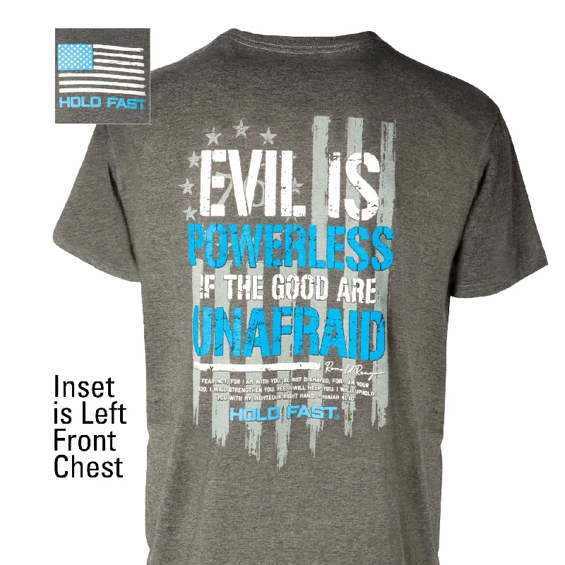 Men's organic cotton crew - neck t - shirts for everyday comfortEvil Is Powerless T-shirt Men's organic cotton crew - neck t - shirts for everyday comfortEvil Is Powerless T-shirt