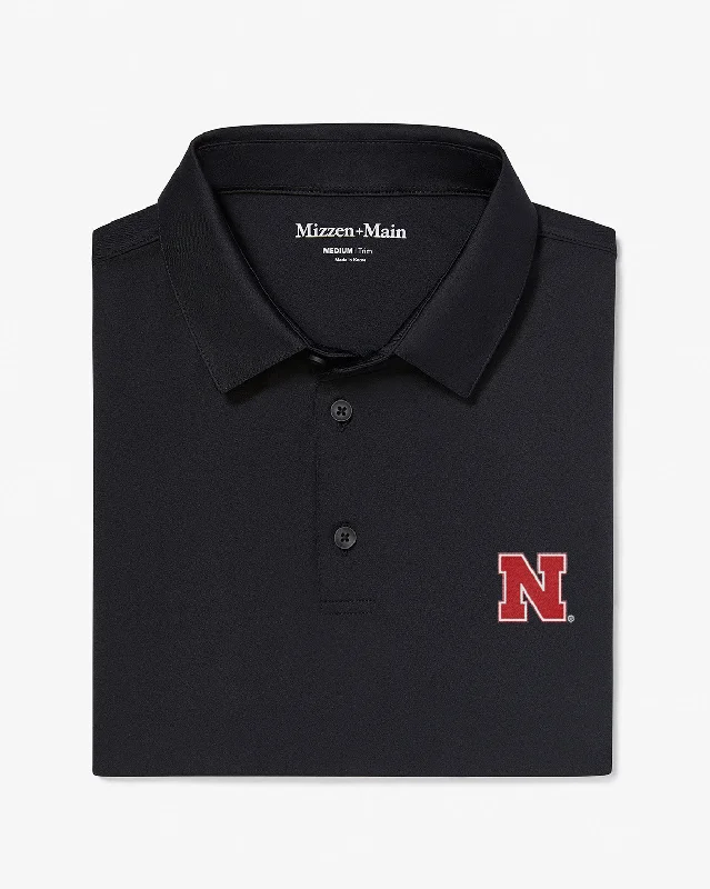 Men's quick - dry polo shirts for water sports activitiesBlack Solid
