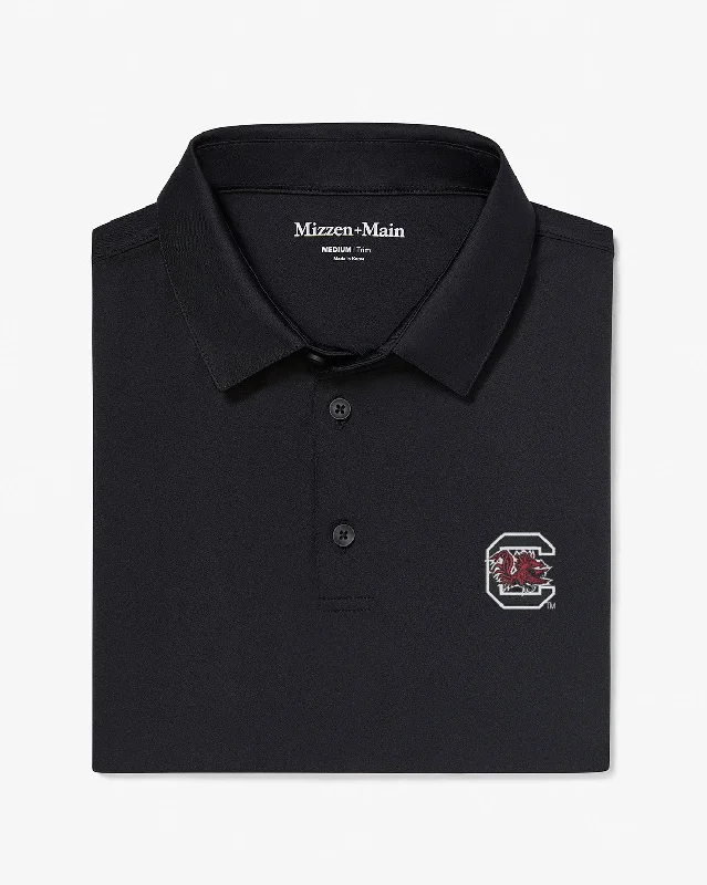 Men's ribbed cuffs and hem polo shirts for a textured lookBlack Solid