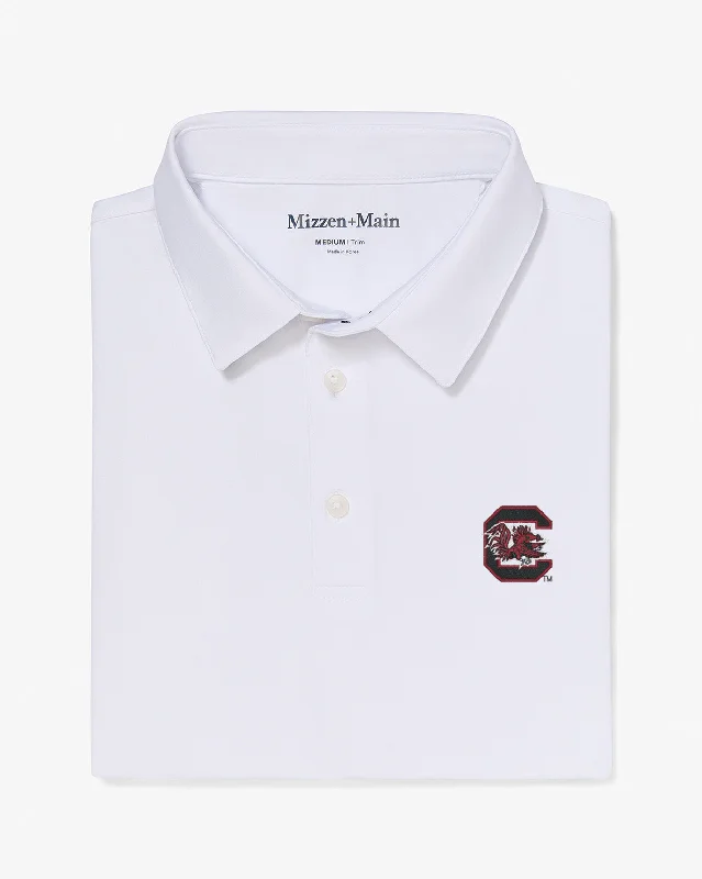 Men's UV - protected polo shirts for outdoor gardeningWhite Solid
