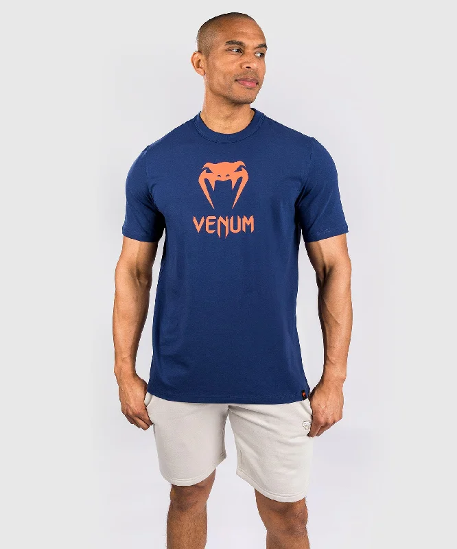 Men's ribbed t - shirts with a textured finish for added styleVenum Classic T-Shirt - Navy Blue/Orange Men's ribbed t - shirts with a textured finish for added styleVenum Classic T-Shirt - Navy Blue/Orange