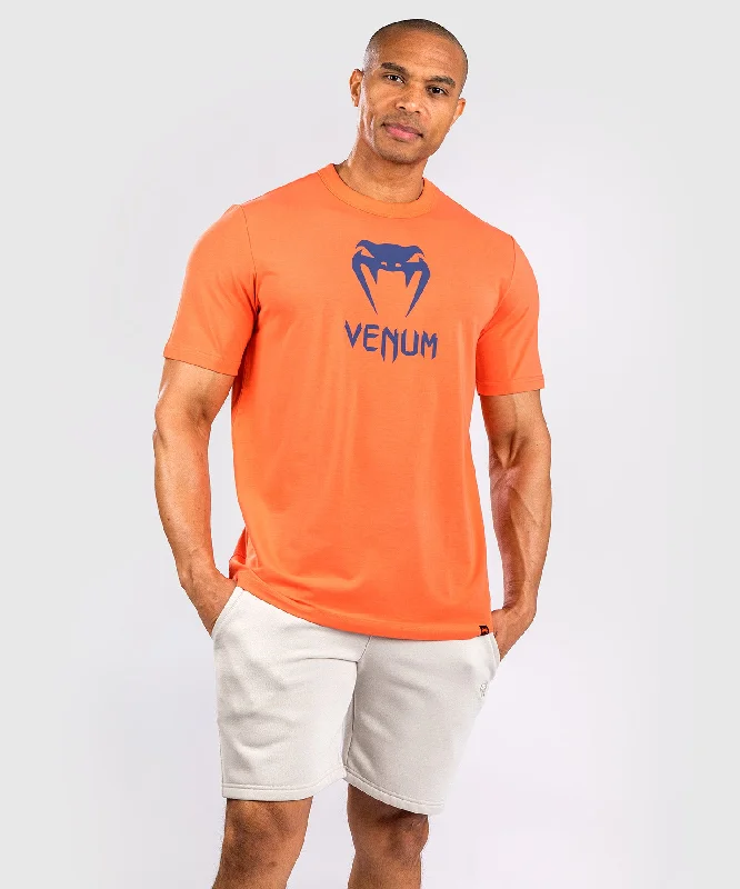 Men's mock - neck t - shirts with a modern and sleek styleVenum Classic T-Shirt - Orange/Navy Blue Men's mock - neck t - shirts with a modern and sleek styleVenum Classic T-Shirt - Orange/Navy Blue