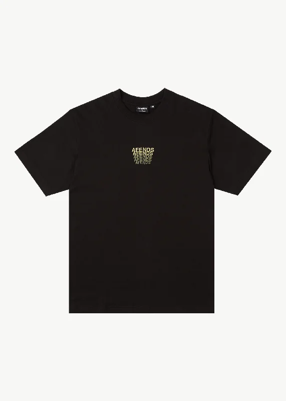 Men's plus - size pocket t - shirts with a classic lookAFENDS Mens Repeat - Retro Fit Tee - Black Men's plus - size pocket t - shirts with a classic lookAFENDS Mens Repeat - Retro Fit Tee - Black
