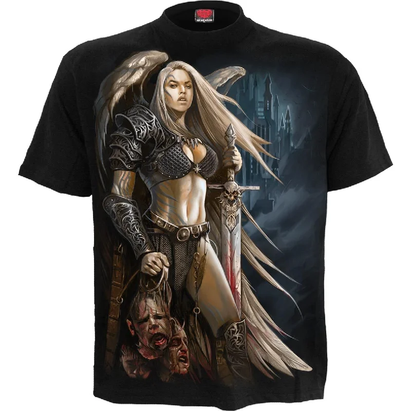 Men's antimicrobial t - shirts for odor - free freshness during travelANGEL WARRIOR - T-Shirt Black Men's antimicrobial t - shirts for odor - free freshness during travelANGEL WARRIOR - T-Shirt Black