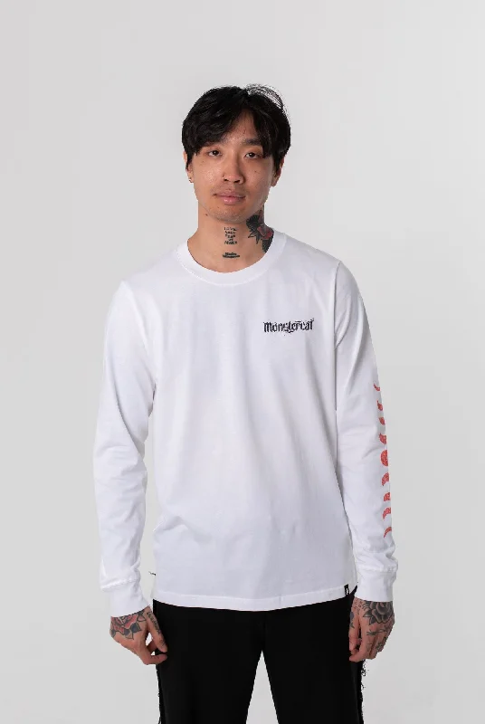 Men's eco - friendly recycled t - shirts for sustainable fashion choicesProwler - White Hi-Lo Longsleeve T-Shirt