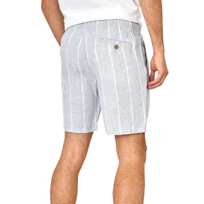 Men's drawstring casual linen shorts for a laid - back summer lookThe Baja Marina Linen Short - Vintage Mint and White Men's drawstring casual linen shorts for a laid - back summer lookThe Baja Marina Linen Short - Vintage Mint and White