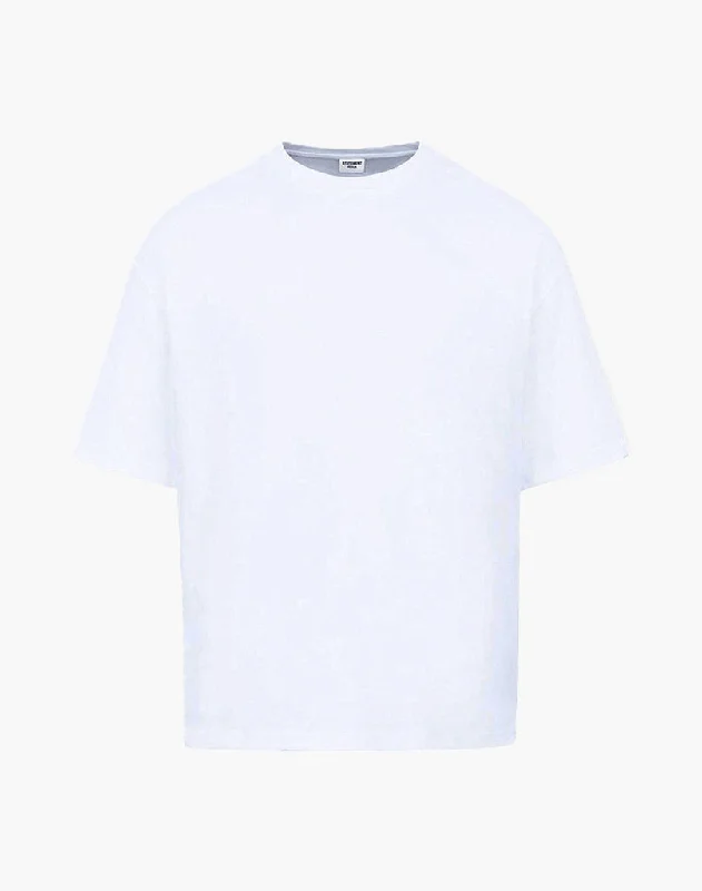 Men's mock - neck t - shirts with a modern and sleek styleBASIC TEE (WHITE)