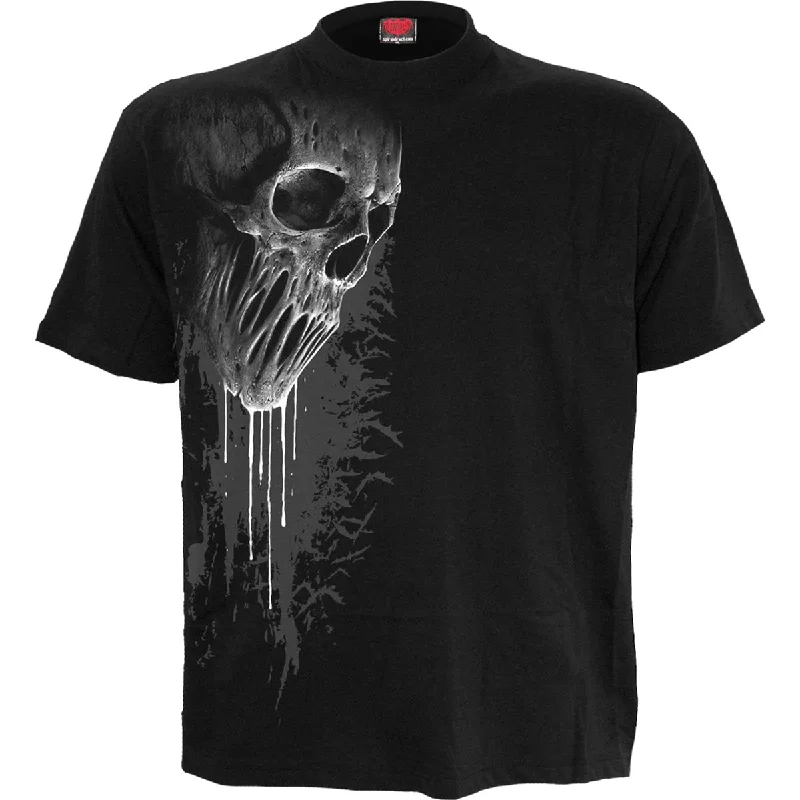 Men's tie - dye t - shirts with a bohemian styleBAT CURSE - Front Print T-Shirt Black Men's tie - dye t - shirts with a bohemian styleBAT CURSE - Front Print T-Shirt Black
