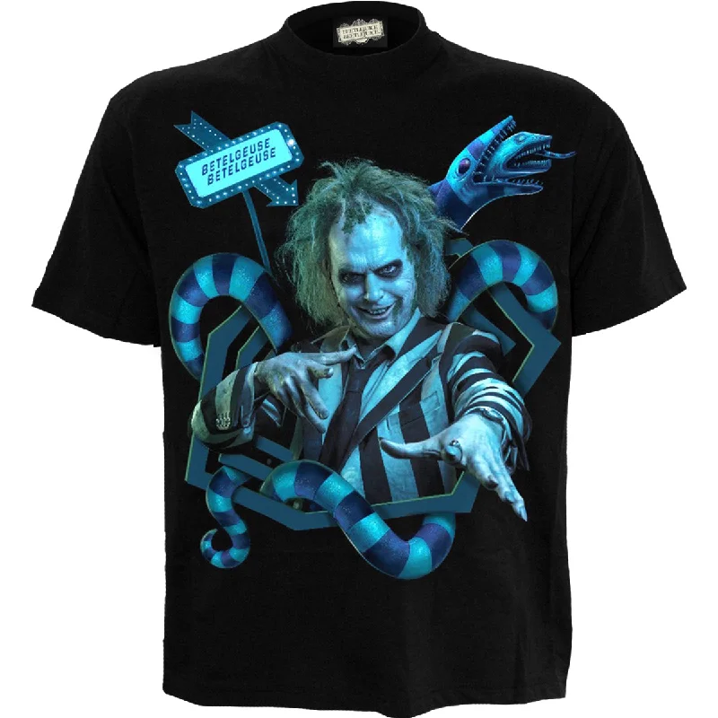 Men's tie - dye t - shirts with a bohemian styleBEETLEJUICE 2 - SANDWORM PORTAL - Front Print T-Shirt Black Men's tie - dye t - shirts with a bohemian styleBEETLEJUICE 2 - SANDWORM PORTAL - Front Print T-Shirt Black