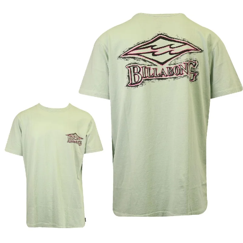 Men's smart - casual checkered t - shirts for semi - formal occasionsBillabong Men's T-Shirt Pastel Green Graphic Print S/S (S15) Men's smart - casual checkered t - shirts for semi - formal occasionsBillabong Men's T-Shirt Pastel Green Graphic Print S/S (S15)
