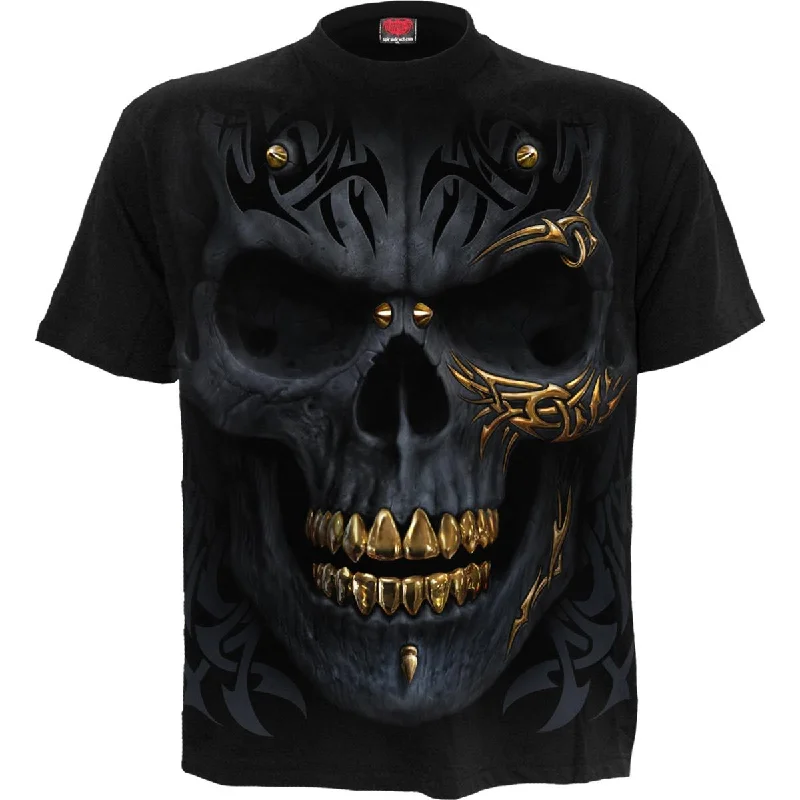 Men's short - sleeve linen t - shirts for summer beach outingsBLACK GOLD - T-Shirt Black Men's short - sleeve linen t - shirts for summer beach outingsBLACK GOLD - T-Shirt Black