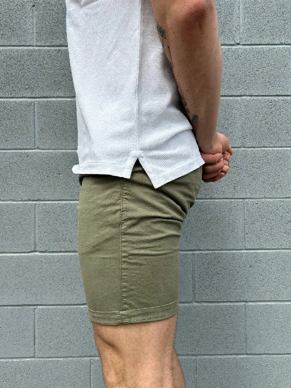Men's floral print silk blend shorts for a unique night - out lookHechter - Lucas Stretch Cotton Short - Sage