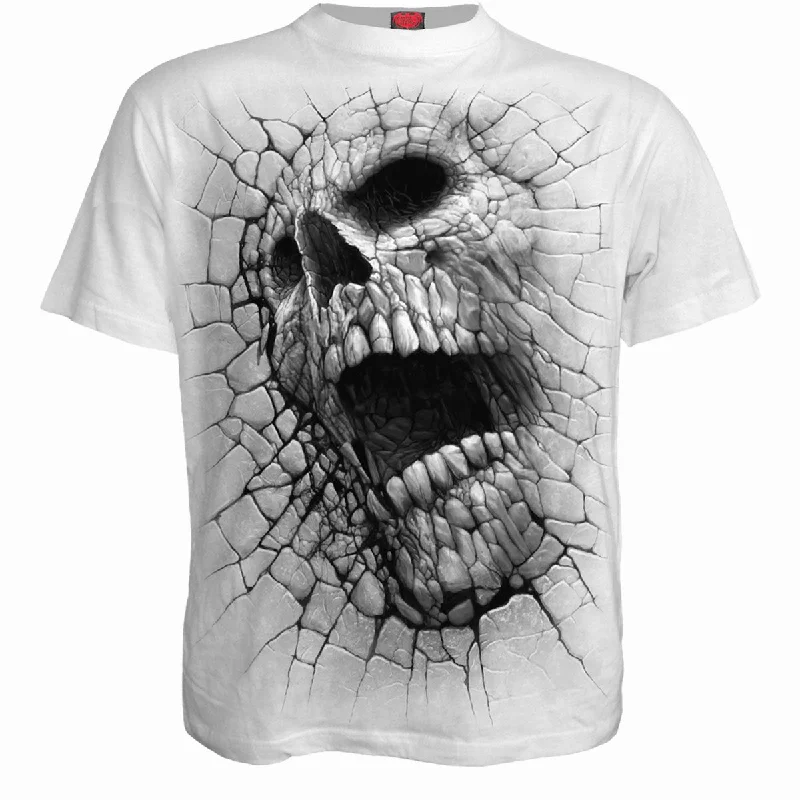 Men's polo t - shirts with a contrast collar for a preppy lookCRACKING UP - T-Shirt White Men's polo t - shirts with a contrast collar for a preppy lookCRACKING UP - T-Shirt White