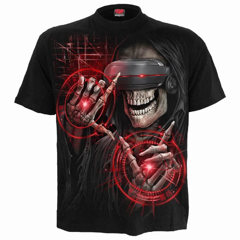 Men's printed Hawaiian t - shirts for tropical vacationsCYBER DEATH - T-Shirt Black