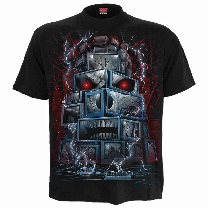 Men's organic cotton crew - neck t - shirts for everyday comfortDEATH BY TV - T-Shirt Black