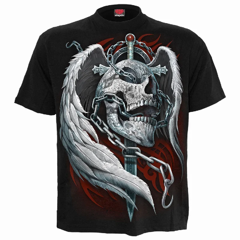 Men's slim - fit graphic t - shirts with vintage rock band printsENCHAINED SOUL - T-Shirt Black Men's slim - fit graphic t - shirts with vintage rock band printsENCHAINED SOUL - T-Shirt Black