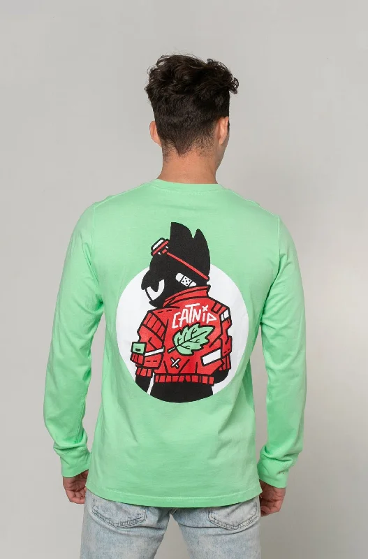 Men's distressed denim - look t - shirts with a rugged appealHero - Mint Long Sleeve T-Shirt Men's distressed denim - look t - shirts with a rugged appealHero - Mint Long Sleeve T-Shirt