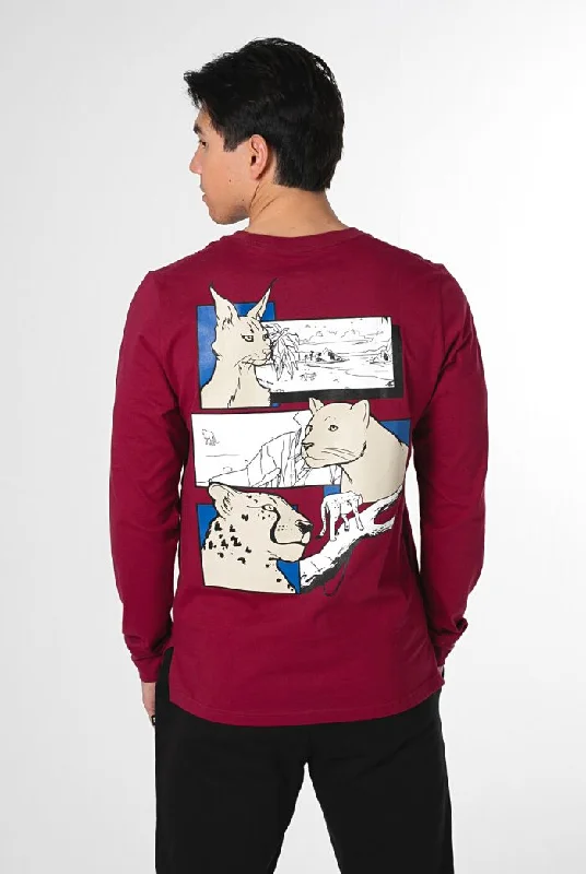 Men's eco - friendly recycled t - shirts for sustainable fashion choicesForces Maroon Long Sleeve T-Shirt Men's eco - friendly recycled t - shirts for sustainable fashion choicesForces Maroon Long Sleeve T-Shirt