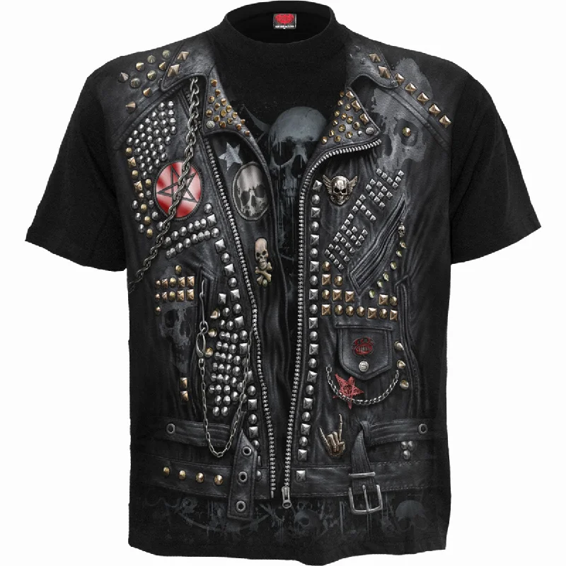 Men's antimicrobial t - shirts for odor - free freshness during travelGOTH METAL - Allover T-Shirt Black Men's antimicrobial t - shirts for odor - free freshness during travelGOTH METAL - Allover T-Shirt Black