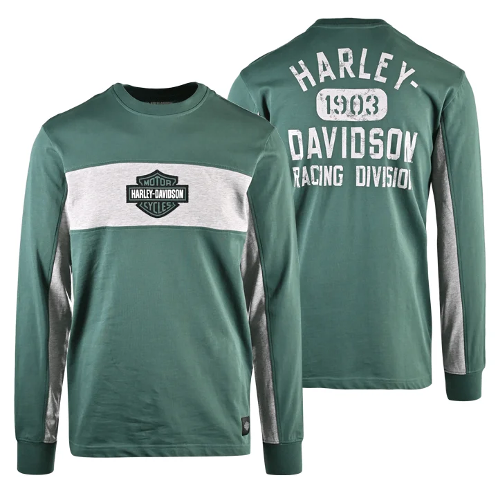 Men's button - front t - shirts with a unique artistic printBranded Men's Sweatshirt Bistro Green Racing Bar & Shield L/S (S35) Men's button - front t - shirts with a unique artistic printBranded Men's Sweatshirt Bistro Green Racing Bar & Shield L/S (S35)