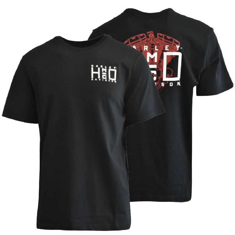 Men's button - front t - shirts with a unique artistic printBranded Men's T-Shirt Black Tee HD-MC Box Logo (S77) Men's button - front t - shirts with a unique artistic printBranded Men's T-Shirt Black Tee HD-MC Box Logo (S77)