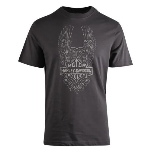 Men's moisture - wicking athletic t - shirts for intense workoutsBranded Men's T-Shirt Charcoal Grey Bike Wings Short Sleeve (S55) Men's moisture - wicking athletic t - shirts for intense workoutsBranded Men's T-Shirt Charcoal Grey Bike Wings Short Sleeve (S55)