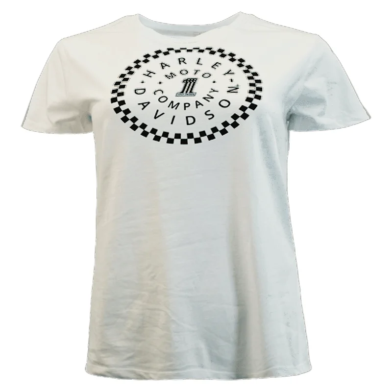 Men's moisture - wicking athletic t - shirts for intense workoutsHD Branded Women's T-Shirt White Racing #1 Checker Print (S25) Men's moisture - wicking athletic t - shirts for intense workoutsHD Branded Women's T-Shirt White Racing #1 Checker Print (S25)