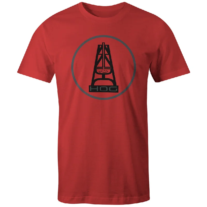Men's UV - protection t - shirts for outdoor activities in the sun"HOG" Red w/ Black/Grey Logo Men's UV - protection t - shirts for outdoor activities in the sun"HOG" Red w/ Black/Grey Logo