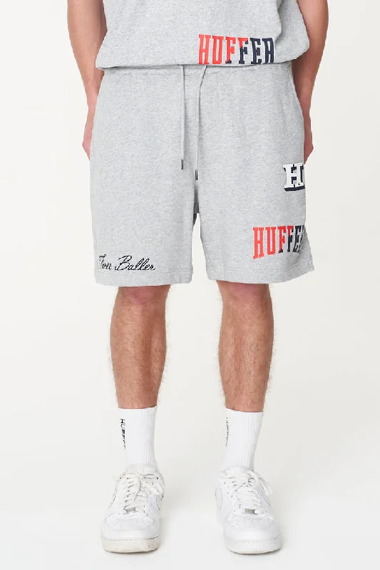 Men's plaid pattern wool blend shorts for a preppy fall styleHuffer Mens Track Short/3B Mix Grey Marle Men's plaid pattern wool blend shorts for a preppy fall styleHuffer Mens Track Short/3B Mix Grey Marle