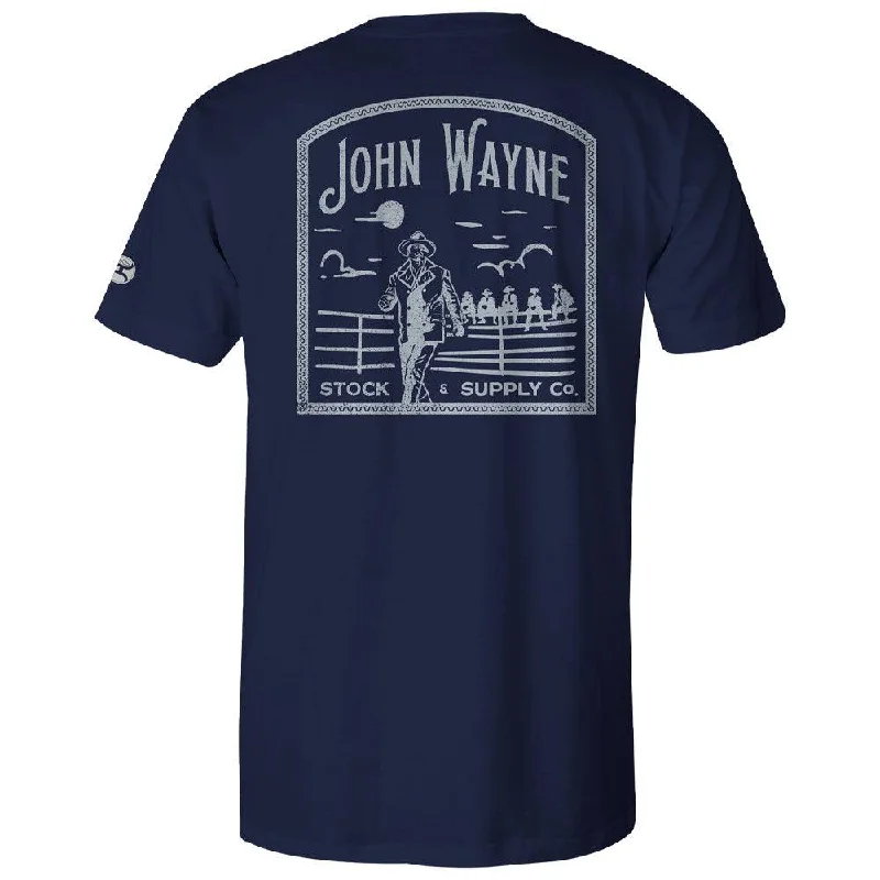 Men's v - neck muscle t - shirts for a body - building aesthetic"John Wayne" Navy T-shirt Men's v - neck muscle t - shirts for a body - building aesthetic"John Wayne" Navy T-shirt