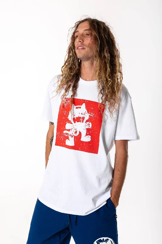 Men's tie - dye t - shirts with a bohemian styleMonstercat Logo T-Shirt (White)