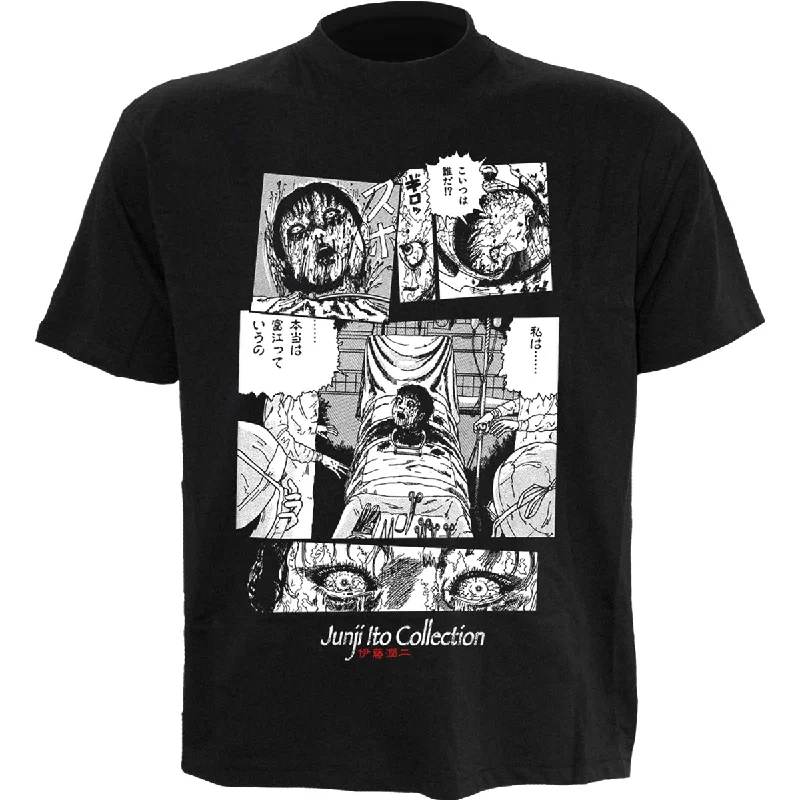 Men's UV - protection t - shirts for outdoor activities in the sunJUNJI-ITO - SURGERY - Front Print T-Shirt Black Men's UV - protection t - shirts for outdoor activities in the sunJUNJI-ITO - SURGERY - Front Print T-Shirt Black