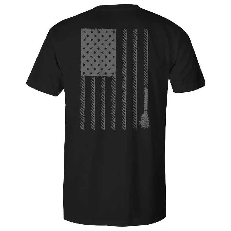 Men's smart - casual checkered t - shirts for semi - formal occasions"Liberty Roper" Black w/Flag Pocket T-shirt Men's smart - casual checkered t - shirts for semi - formal occasions"Liberty Roper" Black w/Flag Pocket T-shirt