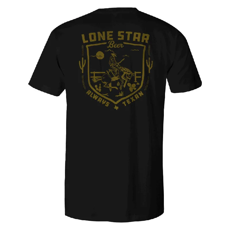 Men's ribbed t - shirts with a textured finish for added style"Lone Star" Black w/Mustard Tee Men's ribbed t - shirts with a textured finish for added style"Lone Star" Black w/Mustard Tee