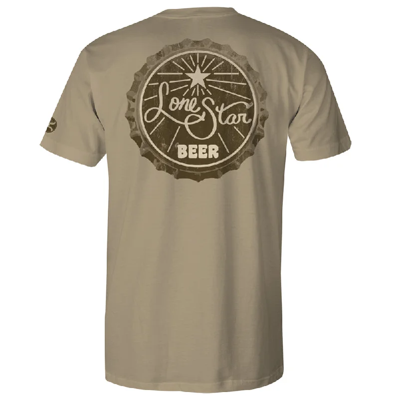 Men's slim - fit graphic t - shirts with vintage rock band prints"Lone Star" Tan T-shirt Men's slim - fit graphic t - shirts with vintage rock band prints"Lone Star" Tan T-shirt