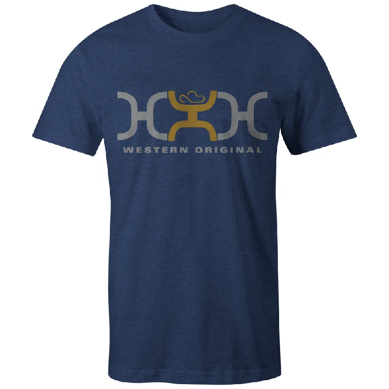 Men's eco - friendly recycled t - shirts for sustainable fashion choices"Loop" Navy w/Grey/Mustard Logo T-shirt Men's eco - friendly recycled t - shirts for sustainable fashion choices"Loop" Navy w/Grey/Mustard Logo T-shirt