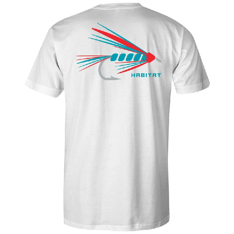 Men's lightweight performance t - shirts for running marathons"Lure" White w/Lure Logo Habitat Spandex Blend shirt Men's lightweight performance t - shirts for running marathons"Lure" White w/Lure Logo Habitat Spandex Blend shirt