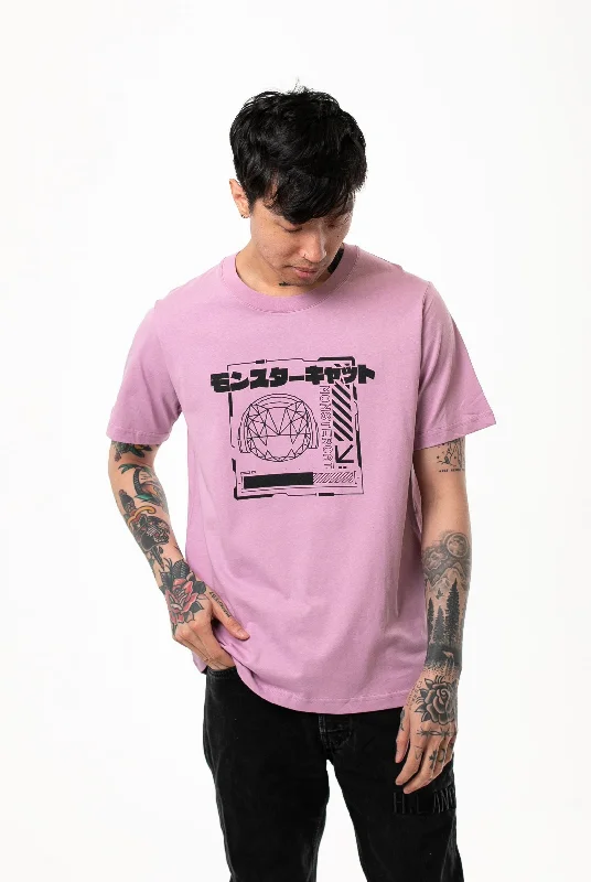Men's slim - fit graphic t - shirts with vintage rock band printsCtrl+N - Lilac Short Sleeve T-Shirt Men's slim - fit graphic t - shirts with vintage rock band printsCtrl+N - Lilac Short Sleeve T-Shirt